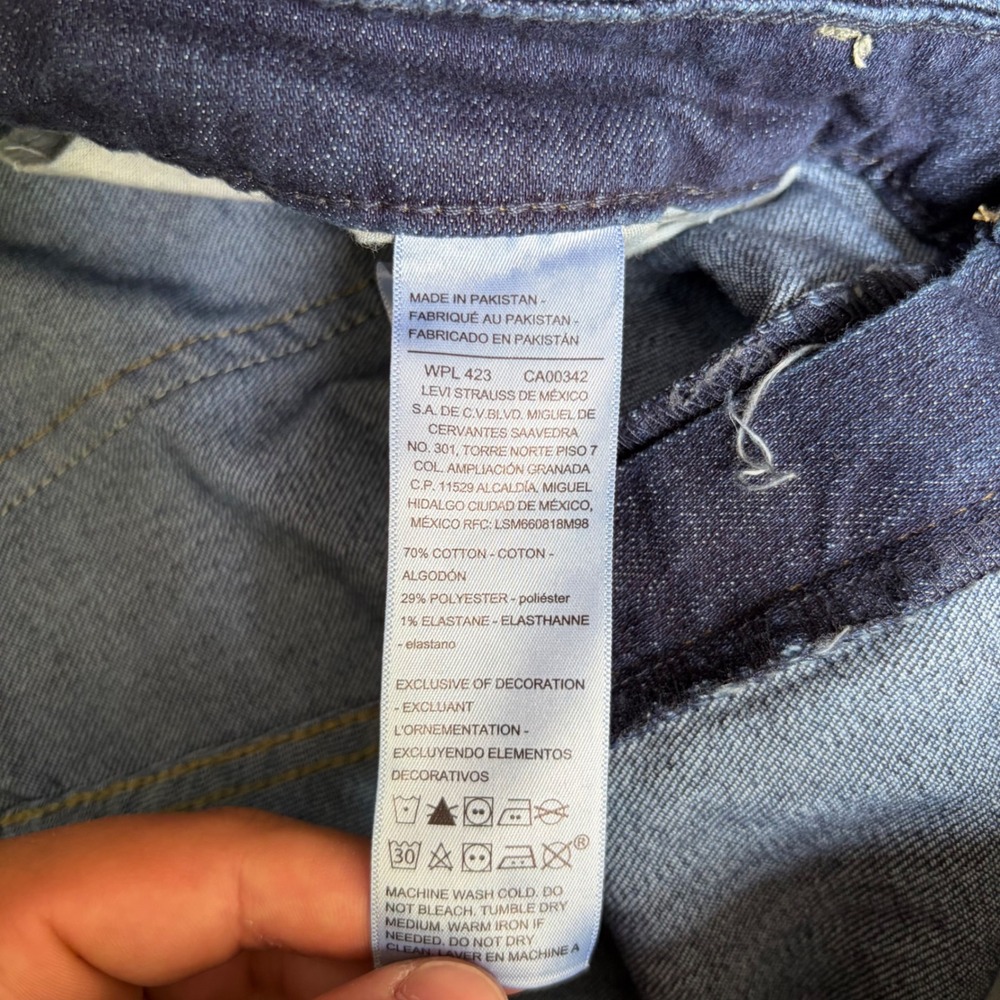 Signature by Levi Strauss & Co Womens Mid-Rise Straight Leg Jeans Dark Wash 18M - Picture 5 of 5